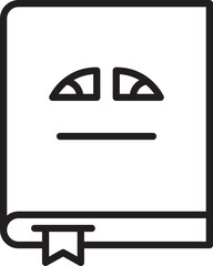 Cute Book Emoji Line Illustration