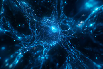 Neurons and nervous system. Nerve cells background. Generative Ai.