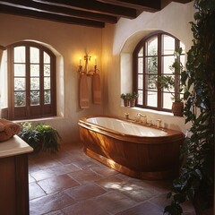 luxury bathroom with bath