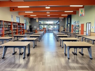 Social distancing measures in school classrooms with spaced desks