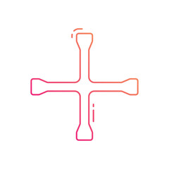 Lug wrench vector icon