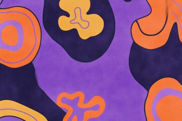 Obraz premium Vibrant minimalistic abstract art with organic shapes in bold colors
