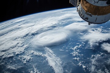 Weather forecasting satellites monitoring atmospheric conditions