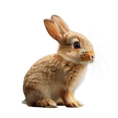 Fototapeta premium Cute bunny isolated on transparent background. PNG. Generated AI