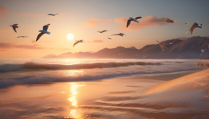 Fototapeta premium sunset on the beach