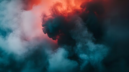 Abstract smoke with black red gradient color background