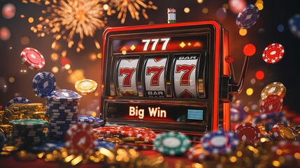 Exciting moment at the casino with a big win celebration