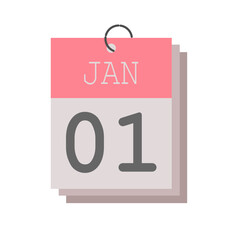 january 1st day of the month new year, simple design organizer symbol icon in vector illustration