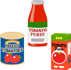 トマトの缶詰、トマトピューレ、トマトジュース