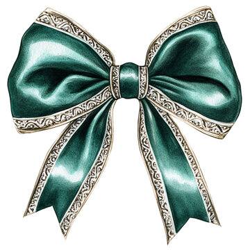 Luxurious christmas bow decoration festive home clipart design elegant setting artistic view holiday concept with satin finish
