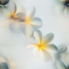 art, icm, motion, a seamless pattern that can be printed on a fabric. contains exotic and tropical flowers , tropical big leafs, background should be a peachy orange leafs should be blue and ecru, 