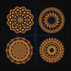 Ornamental luxury mandala pattern set design