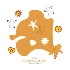 National Cookie Cutter Day vector, illustration. December 1. Cookie cutter or shaper.