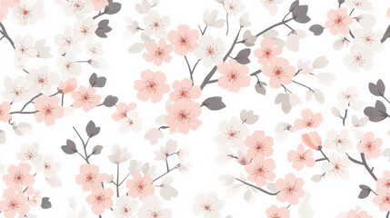 Fototapeta premium A clean Japanese pattern featuring small sakura flower