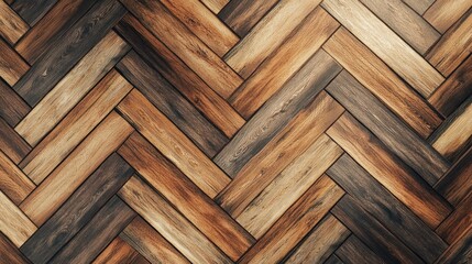 Herringbone Wooden Floor Texture: A Rich Brown and Dark Wood Pattern