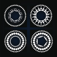 Mandala set coloring page. Decorative round mandala anti stress coloring book. Vector illustration
