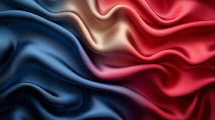 Obraz premium Smooth, shiny silk fabric with vibrant color and elegant folds, showcasing delicate wrinkles for a luxurious, refined look.