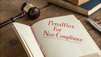 Legal book discussing penalties for non-compliance