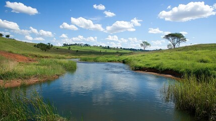 Fototapeta premium Sustainable water conservation methods used in rural and urban areas