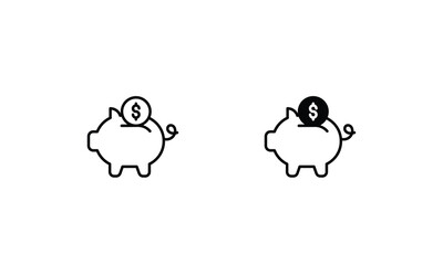 Piggybank icons set vector stock illustration