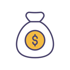 Money Bag icons set vector stock illustration