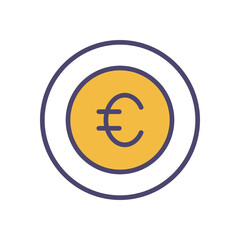 Euro icons set vector stock illustration