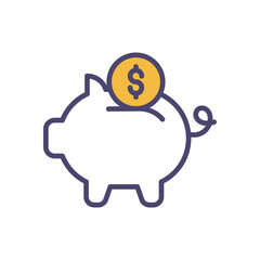 Piggybank icons set vector stock illustration