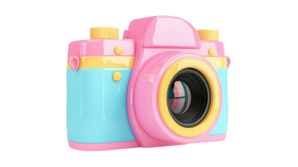 Colorful 3d camera image on transparent background fun photography perspective