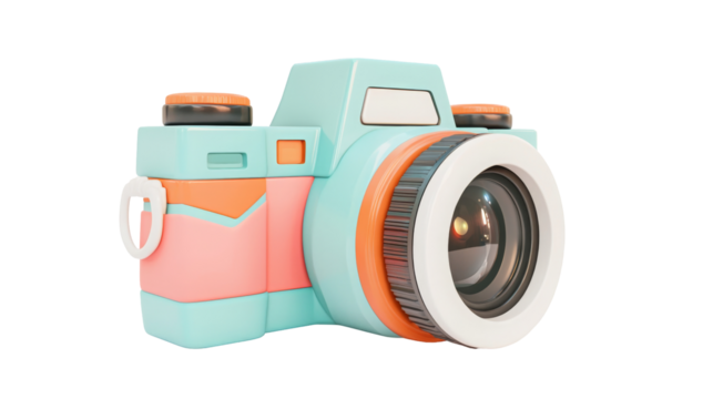 3d camera photograph studio background colorful lens image concept
