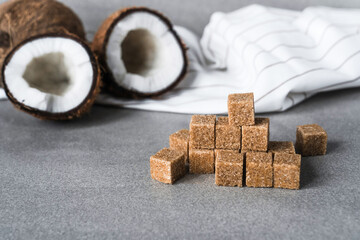 natural coconut unrefined sugar, brown sugar cubes