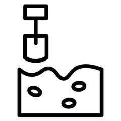 Dig Farming Shovel Line Icon