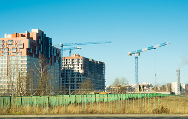 Construction of a new residential area. Russia