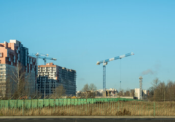 Construction of a new residential area. Russia
