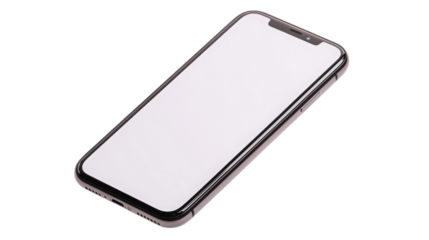 Modern smartphone display connection in cyberspace transparent background technology