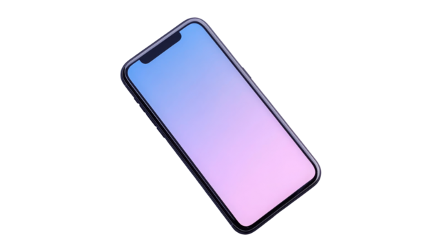 Modern smartphone display in cyberspace technology media connection transparent background