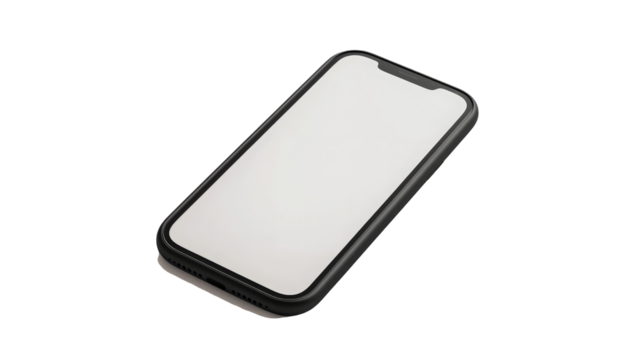 Modern smartphone display on transparent background technology concept media connection