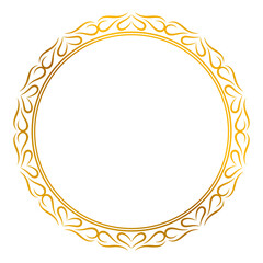 Gold ornamental circle frame