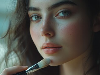 Obraz premium Woman painting with mouth