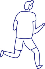 Stylized vector art line hand drawn people silhouette isolated. Human body