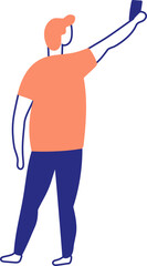 Stylized vector art line hand drawn people silhouette isolated. Human body