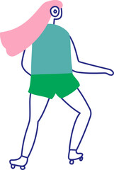 Stylized vector art line hand drawn people silhouette isolated. Human body