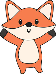 Fox Flat Design Christmas Artwork Highlighting Cute and Seasonal Baby Fox