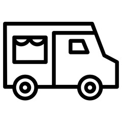 Car Delivery Truck Line Icon
