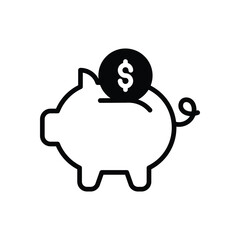 Piggybank icons set vector stock illustration