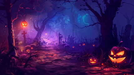 An enchanted forest filled with glowing mushrooms and mystical creatures.