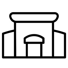 Food Retro Shop Line Icon