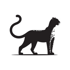 Obraz premium a leopard of a silhouette on white background
