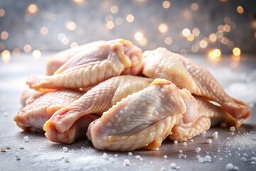 Raw Chicken Wings on White Background - Fresh Poultry Cuts for Cooking, Culinary Presentation, Food Photography, High-Quality Raw Ingredients, Kitchen Essentials, Healthy Recipes