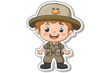 Cute Zookeeper Vector Illustration for Stickers