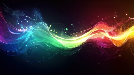 Fototapeta premium Abstract geometric waves of light with a rainbow gradient